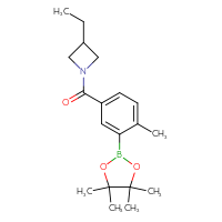 Chemical structure of 3-ethyl-1-[4-methyl-3-(4,4,5,5-tetramethyl-1,3,2-dioxaborolan-2-yl)benzoyl]azetidine - CSSB00248248850