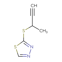 Chemical structure of 2-(but-3-yn-2-ylsulfanyl)-1,3,4-thiadiazole - CSSB00115174956