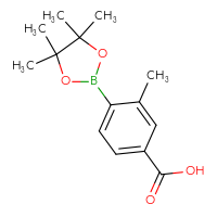 Chemical structure of 3-methyl-4-(4,4,5,5-tetramethyl-1,3,2-dioxaborolan-2-yl)benzoic acid - CSSB00010187545