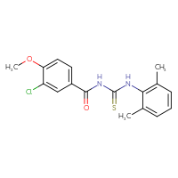 Chemical structure of 3-(3-chloro-4-methoxybenzoyl)-1-(2,6-dimethylphenyl)thiourea - CSSB00121706349