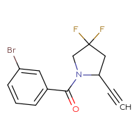 Chemical structure of 1-(3-bromobenzoyl)-2-ethynyl-4,4-difluoropyrrolidine - CSSB20584459294
