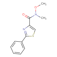 Chemical structure of N-methoxy-N-methyl-2-phenyl-1,3-thiazole-4-carboxamide - CSSB00103401992