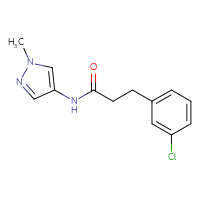 Chemical structure of 3-(3-chlorophenyl)-N-(1-methyl-1H-pyrazol-4-yl)propanamide - CSSB02004744555
