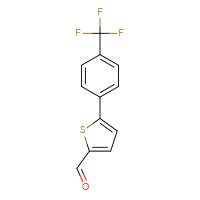 Chemical structure of 5-[4-(trifluoromethyl)phenyl]thiophene-2-carbaldehyde - CSSB00000286789