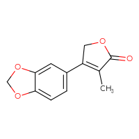 Chemical structure of 4-(2H-1,3-benzodioxol-5-yl)-3-methyl-2,5-dihydrofuran-2-one - CSSB02471463621