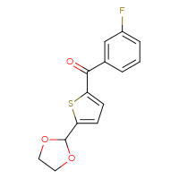 Chemical structure of 2-[5-(3-fluorobenzoyl)thiophen-2-yl]-1,3-dioxolane - CSSB00020568973