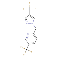 Chemical structure of 5-(trifluoromethyl)-2-{[4-(trifluoromethyl)-1H-pyrazol-1-yl]methyl}pyridine - CSSB01448022761