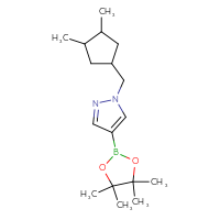 Chemical structure of 1-[(3,4-dimethylcyclopentyl)methyl]-4-(4,4,5,5-tetramethyl-1,3,2-dioxaborolan-2-yl)-1H-pyrazole - CSSB20650679471