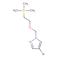 Chemical structure of 4-bromo-1-{[2-(trimethylsilyl)ethoxy]methyl}-1H-pyrazole - CSSB00010985588
