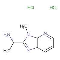 Chemical structure of 1-{3-methyl-3H-imidazo[4,5-b]pyridin-2-yl}ethan-1-amine dihydrochloride - CSSB17655707477
