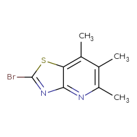 Chemical structure of 2-bromo-5,6,7-trimethyl-[1,3]thiazolo[4,5-b]pyridine - CSSB06639830339