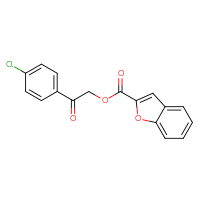 Chemical structure of 2-(4-chlorophenyl)-2-oxoethyl 1-benzofuran-2-carboxylate - CSSB00028317352