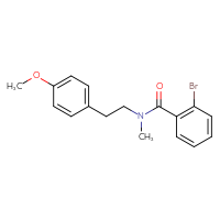 Chemical structure of 2-bromo-N-[2-(4-methoxyphenyl)ethyl]-N-methylbenzamide - CSSB06681454503