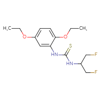 Chemical structure of 1-(2,5-diethoxyphenyl)-3-(1,3-difluoropropan-2-yl)thiourea - CSSB02070626084