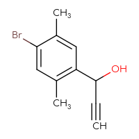 Chemical structure of 1-(4-bromo-2,5-dimethylphenyl)prop-2-yn-1-ol - CSSB06441665073