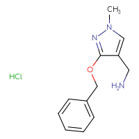 Chemical structure of 1-[3-(benzyloxy)-1-methyl-1H-pyrazol-4-yl]methanamine hydrochloride - CSSB06446545393