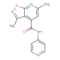 Chemical structure of 3,6-dimethyl-N-(pyridin-4-yl)-[1,2]oxazolo[5,4-b]pyridine-4-carboxamide - CSSB00046132726