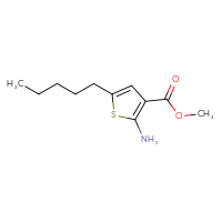 Chemical structure of methyl 2-amino-5-pentylthiophene-3-carboxylate - CSSB00011278154