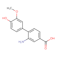 Chemical structure of 2-amino-4'-hydroxy-3'-methoxy-[1,1'-biphenyl]-4-carboxylic acid - CSSB21415981017