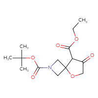 Chemical structure of 2-tert-butyl 8-ethyl 7-oxo-5-oxa-2-azaspiro[3.4]octane-2,8-dicarboxylate - CSSB00011016372