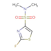 Chemical structure of 2-fluoro-N,N-dimethyl-1,3-thiazole-4-sulfonamide - CSSB06724535189