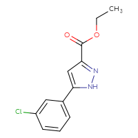 Chemical structure of ethyl 5-(3-chlorophenyl)-1H-pyrazole-3-carboxylate - CSSB00015189731