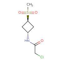 Chemical structure of 2-chloro-N-[(1r,3r)-3-methanesulfonylcyclobutyl]acetamide - CSSB00116399113