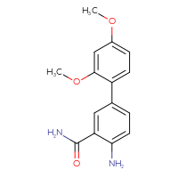 Chemical structure of 4-amino-2',4'-dimethoxy-[1,1'-biphenyl]-3-carboxamide - CSSB04047132810