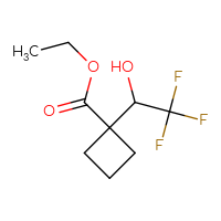 Chemical structure of ethyl 1-(2,2,2-trifluoro-1-hydroxyethyl)cyclobutane-1-carboxylate - CSSB00010945531