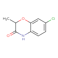 Chemical structure of 7-chloro-2-methyl-3,4-dihydro-2H-1,4-benzoxazin-3-one - CSSB00010887975