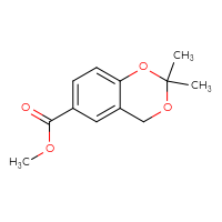 Chemical structure of methyl 2,2-dimethyl-2,4-dihydro-1,3-benzodioxine-6-carboxylate - CSSB03559671721