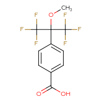 Chemical structure of 4-(1,1,1,3,3,3-hexafluoro-2-methoxypropan-2-yl)benzoic acid - CSSB00161163399
