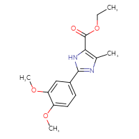 Chemical structure of ethyl 2-(3,4-dimethoxyphenyl)-4-methyl-1H-imidazole-5-carboxylate - CSSB06583838552