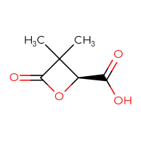 Chemical structure of (2S)-3,3-dimethyl-4-oxooxetane-2-carboxylic acid - CSSB06775159716