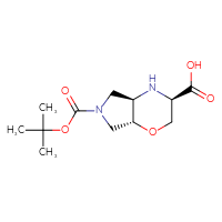 Chemical structure of (3R,4aR,7aR)-6-[(tert-butoxy)carbonyl]-octahydropyrrolo[3,4-b][1,4]oxazine-3-carboxylic acid - CSSB21262372311
