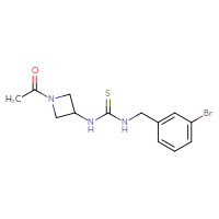 Chemical structure of 3-(1-acetylazetidin-3-yl)-1-[(3-bromophenyl)methyl]thiourea - CSSB21432501450