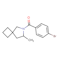 Chemical structure of 6-(4-bromobenzoyl)-7-methyl-6-azaspiro[3.4]octane - CSSB02007558219