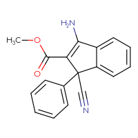 Chemical structure of methyl 3-amino-1-cyano-1-phenyl-1H-indene-2-carboxylate - CSSB00025732456