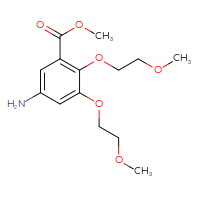 Chemical structure of methyl 5-amino-2,3-bis(2-methoxyethoxy)benzoate - CSSB21398891313