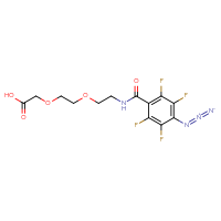 Chemical structure of 2-(2-{2-[(4-azido-2,3,5,6-tetrafluorophenyl)formamido]ethoxy}ethoxy)acetic acid - CSSB06446550348