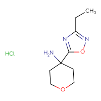 Chemical structure of 4-(3-ethyl-1,2,4-oxadiazol-5-yl)oxan-4-amine hydrochloride - CSSB00103147260