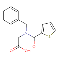 Chemical structure of 2-[N-benzyl-1-(thiophen-2-yl)formamido]acetic acid - CSSB00022155894