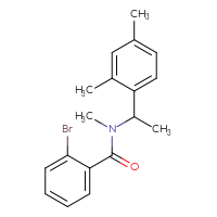 Chemical structure of 2-bromo-N-[1-(2,4-dimethylphenyl)ethyl]-N-methylbenzamide - CSSB02074110273