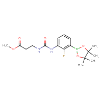 Chemical structure of methyl 3-({[2-fluoro-3-(4,4,5,5-tetramethyl-1,3,2-dioxaborolan-2-yl)phenyl]carbamoyl}amino)propanoate - CSSB03606250348