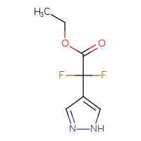 Chemical structure of ethyl 2,2-difluoro-2-(1H-pyrazol-4-yl)acetate - CSSB00011155577