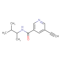 Chemical structure of 5-ethynyl-N-(3-methylbutan-2-yl)pyridine-3-carboxamide - CSSB00695214920