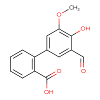 Chemical structure of 3'-formyl-4'-hydroxy-5'-methoxy-[1,1'-biphenyl]-2-carboxylic acid - CSSB06584452367