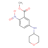 Chemical structure of methyl 2-nitro-5-[(oxan-4-yl)amino]benzoate - CSSB01434722202