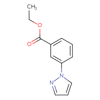 Chemical structure of ethyl 3-(1H-pyrazol-1-yl)benzoate - CSSB00103339828