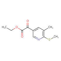 Chemical structure of ethyl 2-[5-methyl-6-(methylsulfanyl)pyridin-3-yl]-2-oxoacetate - CSSB20814004181
